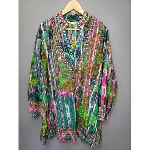 Soft Surroundings Women's Mosiac Tunic Blouse Multicolor Size Medium‎